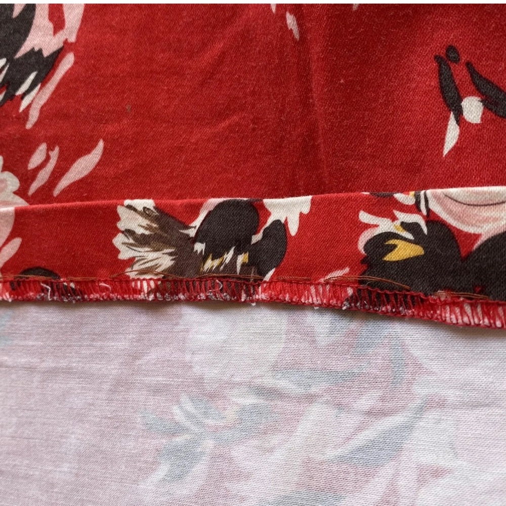Retrospec’d Vintage Floral Dress Red Fit & Flare Pleated Rockabilly 50s SzM 12 - Picture 4 of 9